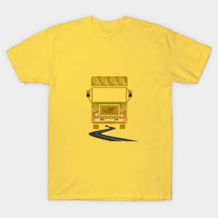 Yellow truck art motif illustration with paisley design pattern T-Shirt